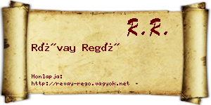 Révay Regő névjegykártya